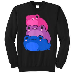 Bisexual Flag Color Frogs Subtle Bi Pride Lgbtq Aesthetic Tall Sweatshirt