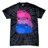 Bisexual Flag Color Frogs Subtle Bi Pride Lgbtq Aesthetic Tie-Dye T-Shirt