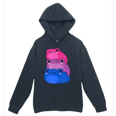 Bisexual Flag Color Frogs Subtle Bi Pride Lgbtq Aesthetic Urban Pullover Hoodie