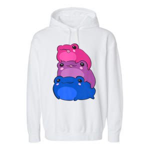 Bisexual Flag Color Frogs Subtle Bi Pride Lgbtq Aesthetic Garment-Dyed Fleece Hoodie