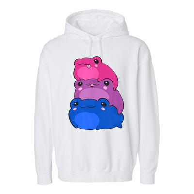 Bisexual Flag Color Frogs Subtle Bi Pride Lgbtq Aesthetic Garment-Dyed Fleece Hoodie