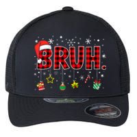 Bruh Funny Christmas Red Plaid Xmas Pajamas Flexfit Unipanel Trucker Cap