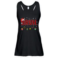 Bruh Funny Christmas Red Plaid Xmas Pajamas Ladies Essential Flowy Tank