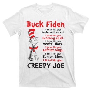 Buck Fiden Creepy Joe Us Flag Anti Biden T-Shirt