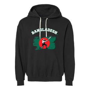 Bangladesh Flag Cricket Jersey Fans Player Garment-Dyed Fleece Hoodie