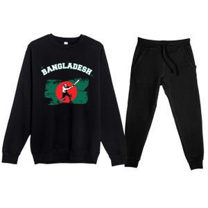 Bangladesh Flag Cricket Jersey Fans Player Premium Crewneck Sweatsuit Set