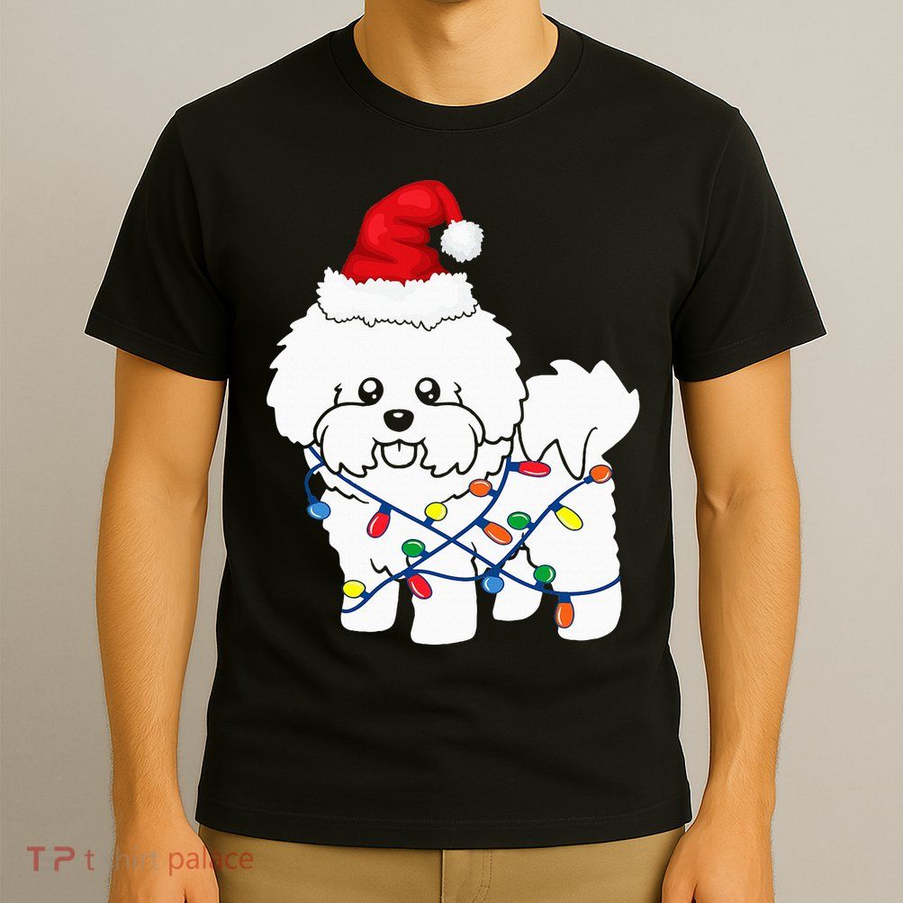 Bichon Frise Christmas Light Funny Dog Lover Gift T-Shirt