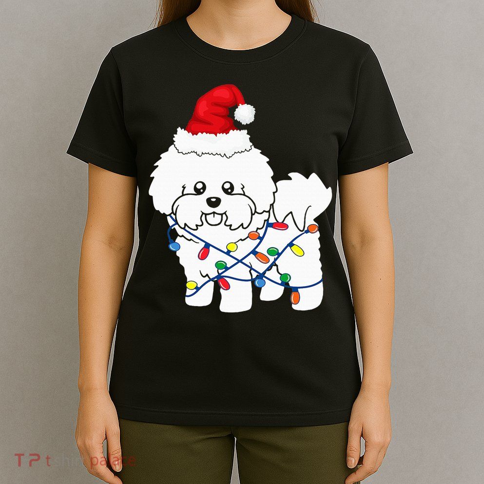 Bichon Frise Christmas Light Funny Dog Lover Gift T-Shirt