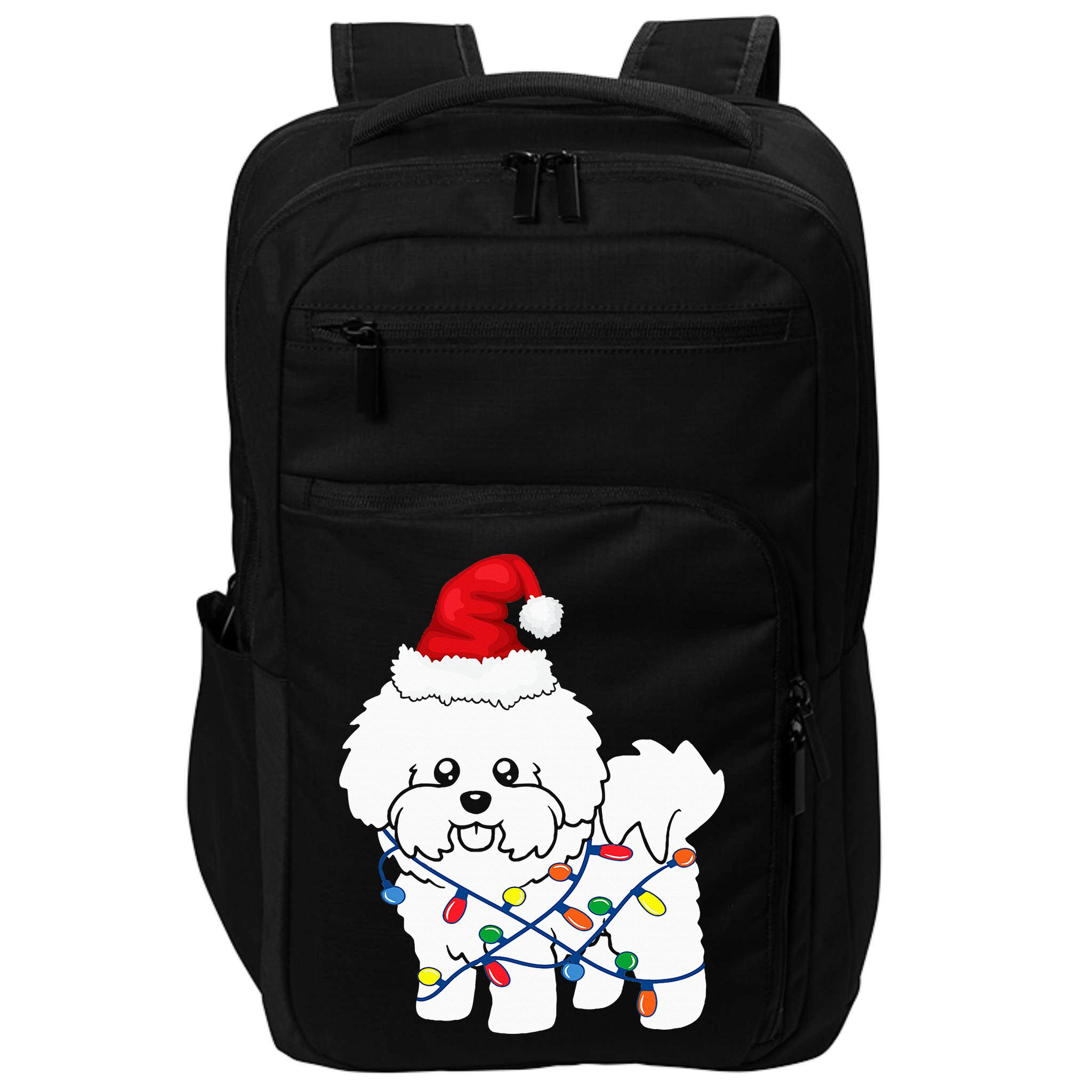 Bichon Frise Christmas Light Funny Dog Lover Gift Impact Tech Backpack