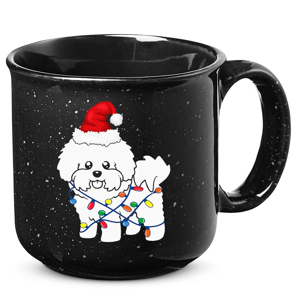 Bichon Frise Christmas Light Funny Dog Lover Gift 15oz Campfire Ceramic Mug