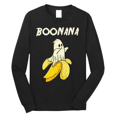 Boonana Funny Cute Banana Ghost Halloween Banana Lover Gifts Long Sleeve Shirt