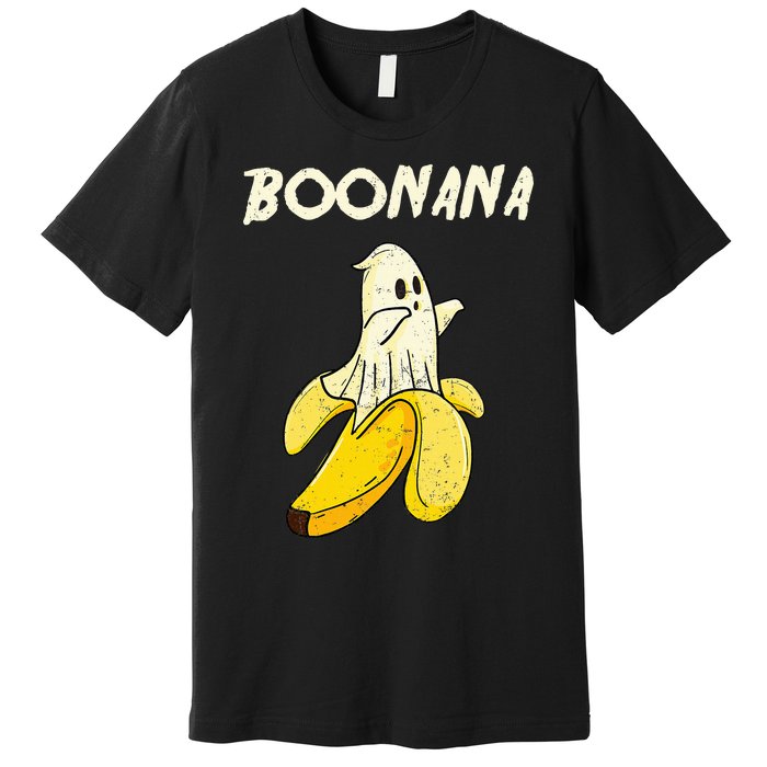 Boonana Funny Cute Banana Ghost Halloween Banana Lover Gifts Premium T-Shirt