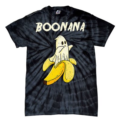 Boonana Funny Cute Banana Ghost Halloween Banana Lover Gifts Tie-Dye T-Shirt