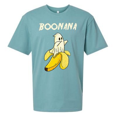 Boonana Funny Cute Banana Ghost Halloween Banana Lover Gifts Sueded Cloud Jersey T-Shirt