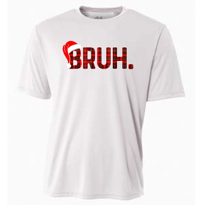 Bruh Funny Christmas Plaid Teens Xmas Pajamas Cooling Performance Crew T-Shirt