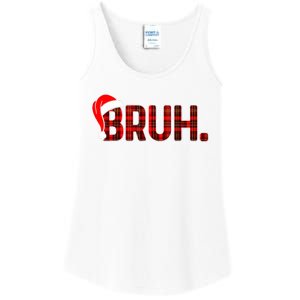 Bruh Funny Christmas Plaid Teens Xmas Pajamas Ladies Essential Tank