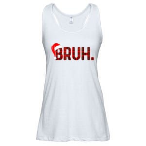 Bruh Funny Christmas Plaid Teens Xmas Pajamas Ladies Essential Flowy Tank