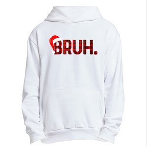 Bruh Funny Christmas Plaid Teens Xmas Pajamas Urban Pullover Hoodie