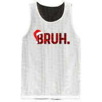 Bruh Funny Christmas Plaid Teens Xmas Pajamas Mesh Reversible Basketball Jersey Tank