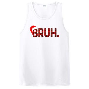 Bruh Funny Christmas Plaid Teens Xmas Pajamas PosiCharge Competitor Tank