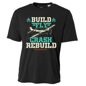 Build Fly Crash Rebuild RC Airplane Pilot RC Plane Cooling Performance Crew T-Shirt