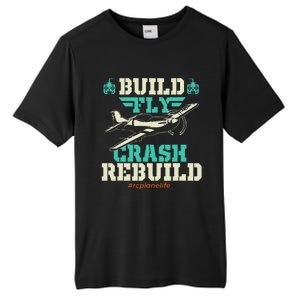 Build Fly Crash Rebuild RC Airplane Pilot RC Plane Tall Fusion ChromaSoft Performance T-Shirt