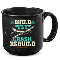 Build Fly Crash Rebuild RC Airplane Pilot RC Plane 15oz Campfire Ceramic Mug
