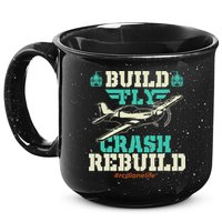 Build Fly Crash Rebuild RC Airplane Pilot RC Plane 15oz Campfire Ceramic Mug