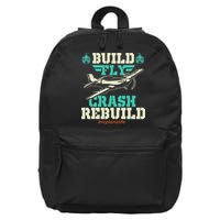 Build Fly Crash Rebuild RC Airplane Pilot RC Plane 16 in Basic Backpack