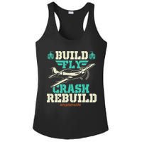 Build Fly Crash Rebuild RC Airplane Pilot RC Plane Ladies PosiCharge Competitor Racerback Tank