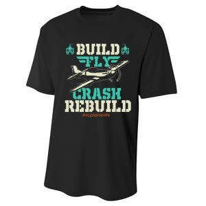 Build Fly Crash Rebuild RC Airplane Pilot RC Plane Performance Sprint T-Shirt