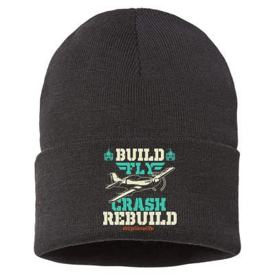 Build Fly Crash Rebuild RC Airplane Pilot RC Plane Sustainable Knit Beanie