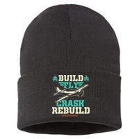 Build Fly Crash Rebuild RC Airplane Pilot RC Plane Sustainable Knit Beanie