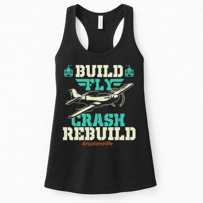 Build Fly Crash Rebuild RC Airplane Pilot RC Plane Womens Tank Top