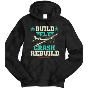 Build Fly Crash Rebuild RC Airplane Pilot RC Plane Tie Dye Hoodie