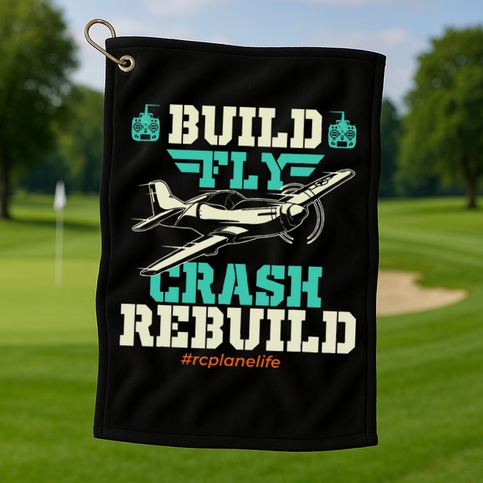Build Fly Crash Rebuild RC Airplane Pilot RC Plane Golf Towel