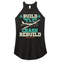 Build Fly Crash Rebuild RC Airplane Pilot RC Plane Women's Perfect Tri Rocker Tank
