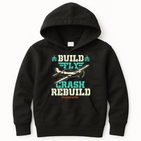Build Fly Crash Rebuild RC Airplane Pilot RC Plane Kids Hoodie