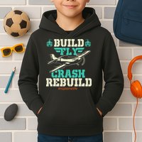 Build Fly Crash Rebuild RC Airplane Pilot RC Plane Kids Hoodie