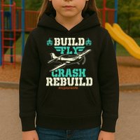 Build Fly Crash Rebuild RC Airplane Pilot RC Plane Kids Hoodie