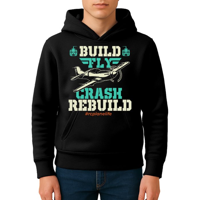 Build Fly Crash Rebuild RC Airplane Pilot RC Plane Kids Hoodie