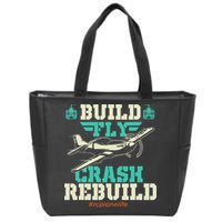 Build Fly Crash Rebuild RC Airplane Pilot RC Plane Zip Tote Bag