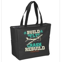 Build Fly Crash Rebuild RC Airplane Pilot RC Plane Zip Tote Bag