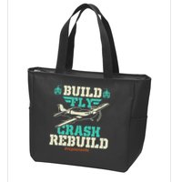Build Fly Crash Rebuild RC Airplane Pilot RC Plane Zip Tote Bag