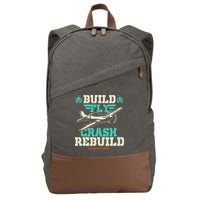 Build Fly Crash Rebuild RC Airplane Pilot RC Plane Cotton Canvas Backpack