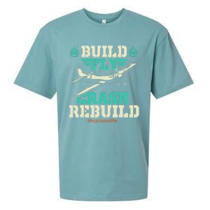 Build Fly Crash Rebuild RC Airplane Pilot RC Plane Sueded Cloud Jersey T-Shirt