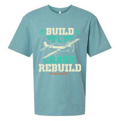 Build Fly Crash Rebuild RC Airplane Pilot RC Plane Sueded Cloud Jersey T-Shirt