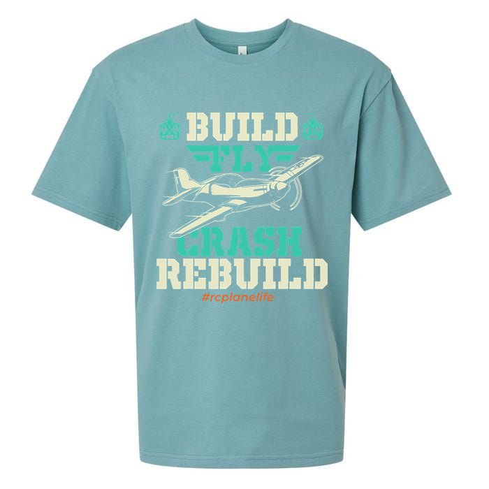 Build Fly Crash Rebuild RC Airplane Pilot RC Plane Sueded Cloud Jersey T-Shirt