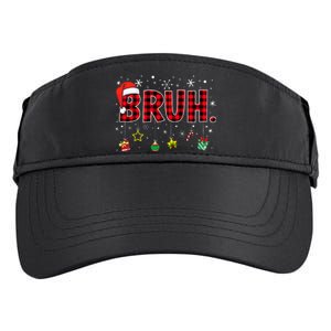 Bruh Funny Christmas Red Plaid Adult Drive Performance Visor