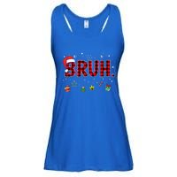 Bruh Funny Christmas Red Plaid Ladies Essential Flowy Tank